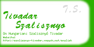 tivadar szalisznyo business card